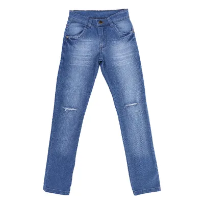 Calça Jeans Juvenil Okyside Used Com Bigodes E Rasgos
